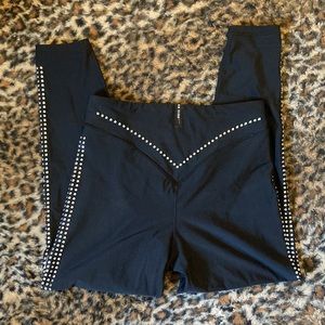 Adam Selman Sport High Rise Studded Black Leggings